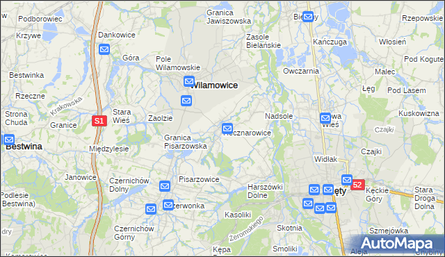 mapa Hecznarowice, Hecznarowice na mapie Targeo