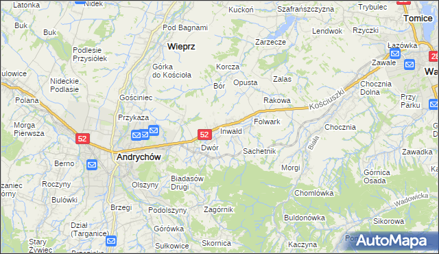 mapa Inwałd, Inwałd na mapie Targeo