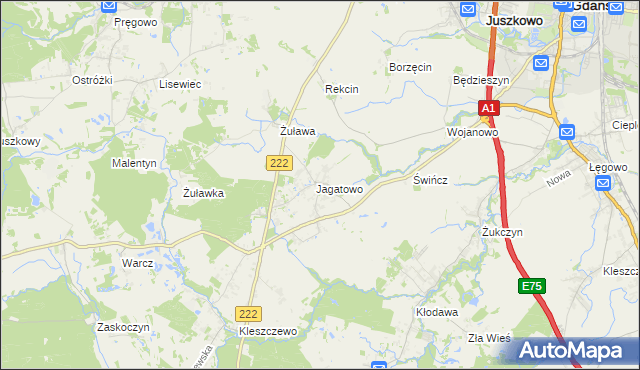 mapa Jagatowo, Jagatowo na mapie Targeo