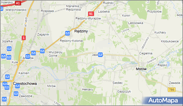 mapa Jaskrów, Jaskrów na mapie Targeo