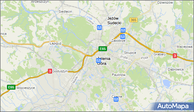 mapa Jelenia Góra, Jelenia Góra na mapie Targeo