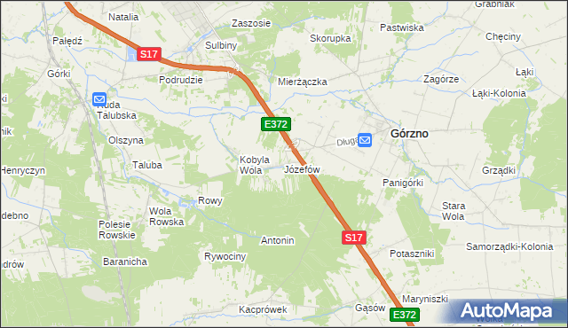 mapa Józefów gmina Górzno, Józefów gmina Górzno na mapie Targeo