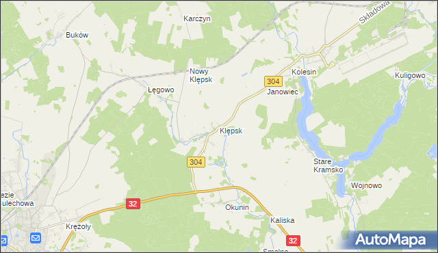 mapa Klępsk, Klępsk na mapie Targeo