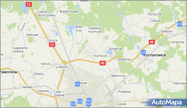 mapa Kochcice, Kochcice na mapie Targeo