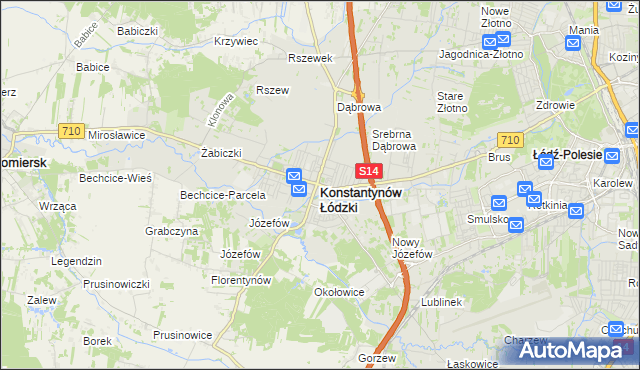 mapa Konstantynów Łódzki, Konstantynów Łódzki na mapie Targeo