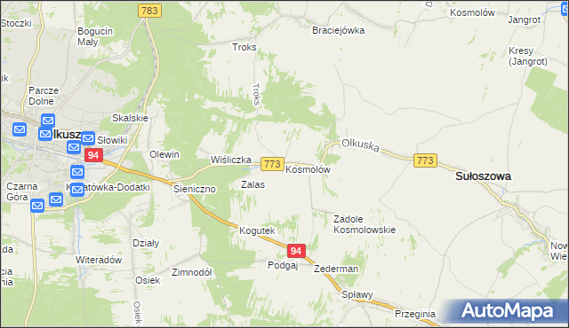 mapa Kosmolów, Kosmolów na mapie Targeo