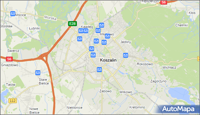 mapa Koszalina, Koszalin na mapie Targeo