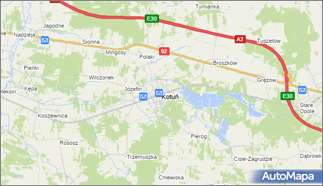 mapa Kotuń powiat siedlecki, Kotuń powiat siedlecki na mapie Targeo