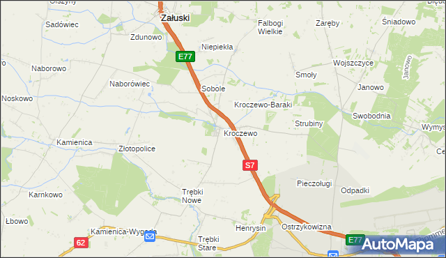 mapa Kroczewo, Kroczewo na mapie Targeo