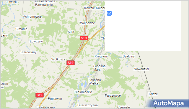 mapa Kruglany, Kruglany na mapie Targeo