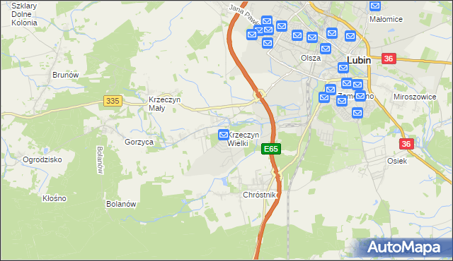 mapa Krzeczyn Wielki, Krzeczyn Wielki na mapie Targeo