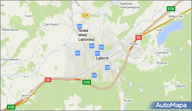 mapa Lębork, Lębork na mapie Targeo