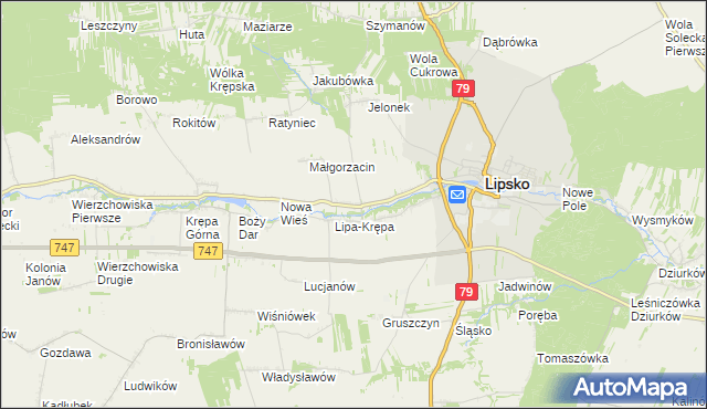 mapa Lipa-Miklas, Lipa-Miklas na mapie Targeo