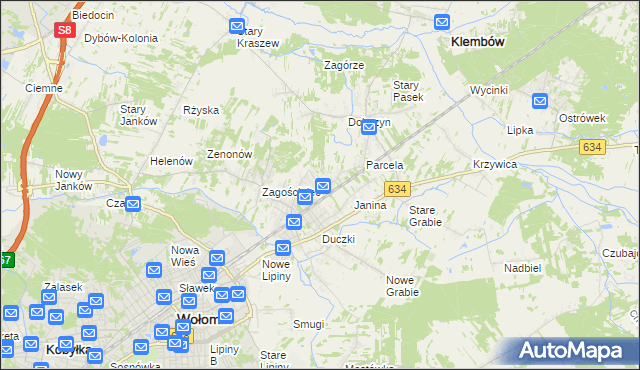 mapa Lipinki gmina Wołomin, Lipinki gmina Wołomin na mapie Targeo