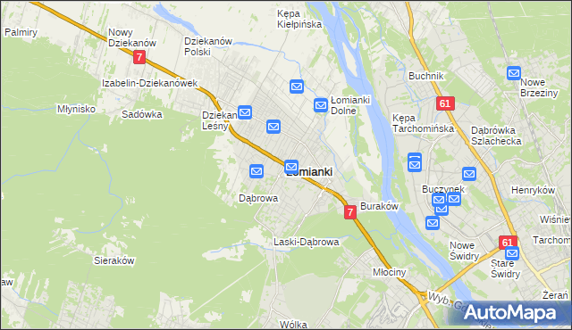 mapa Łomianki, Łomianki na mapie Targeo