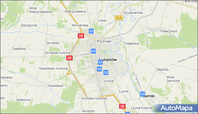 mapa Lubartów, Lubartów na mapie Targeo