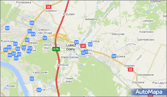 mapa Lubicz Górny, Lubicz Górny na mapie Targeo