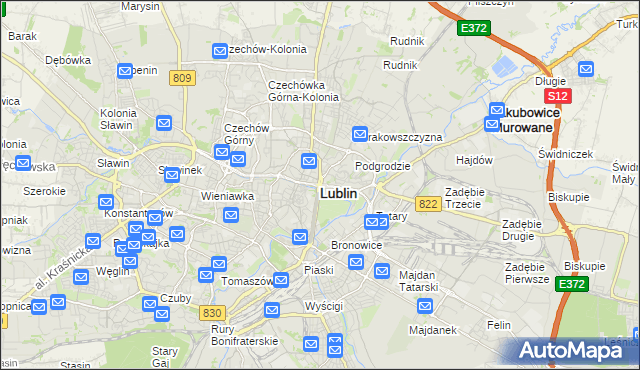 mapa Lublina, Lublin na mapie Targeo
