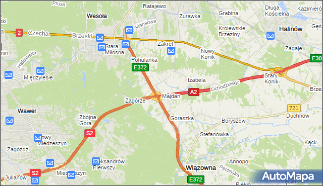 mapa Majdan gmina Wiązowna, Majdan gmina Wiązowna na mapie Targeo
