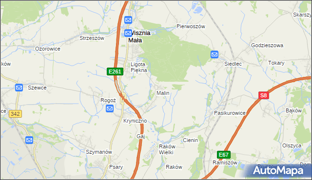 mapa Malin, Malin na mapie Targeo