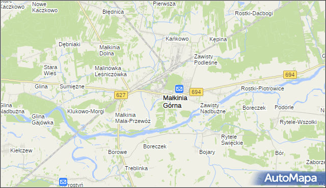 mapa Małkinia Górna, Małkinia Górna na mapie Targeo