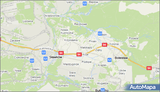 mapa Małobądz, Małobądz na mapie Targeo