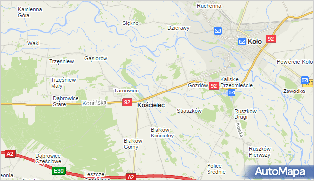 mapa Mariampol gmina Kościelec, Mariampol gmina Kościelec na mapie Targeo