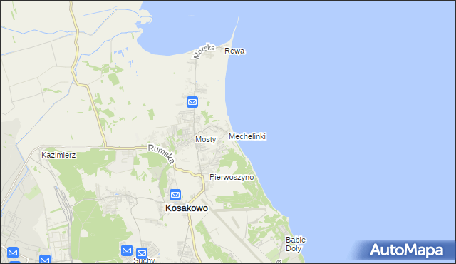 mapa Mechelinki, Mechelinki na mapie Targeo