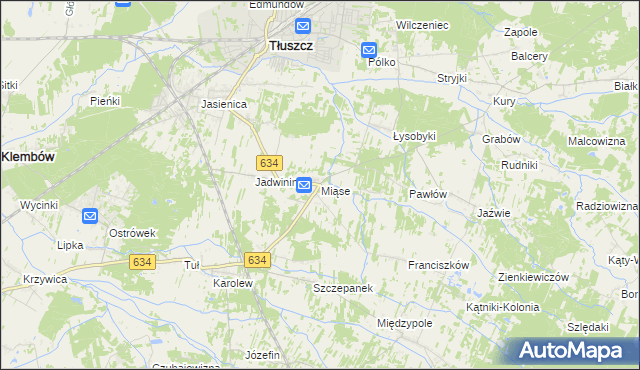 mapa Miąse, Miąse na mapie Targeo