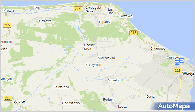 mapa Mieroszyno, Mieroszyno na mapie Targeo