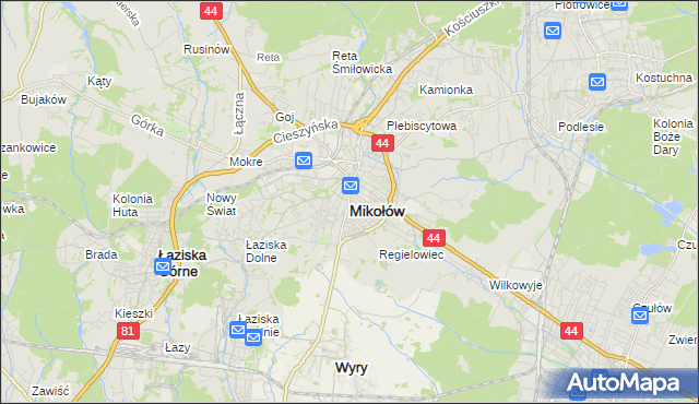 mapa Mikołów, Mikołów na mapie Targeo