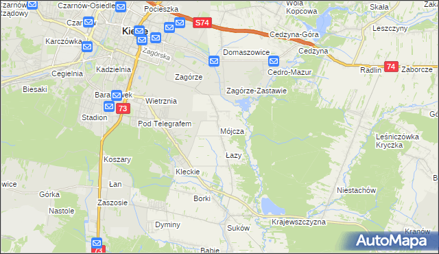 mapa Mójcza, Mójcza na mapie Targeo