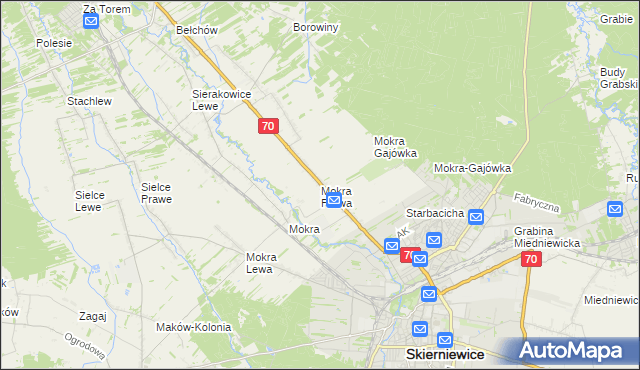 mapa Mokra Prawa, Mokra Prawa na mapie Targeo