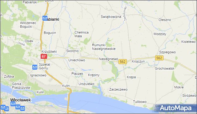 mapa Nasiegniewo, Nasiegniewo na mapie Targeo