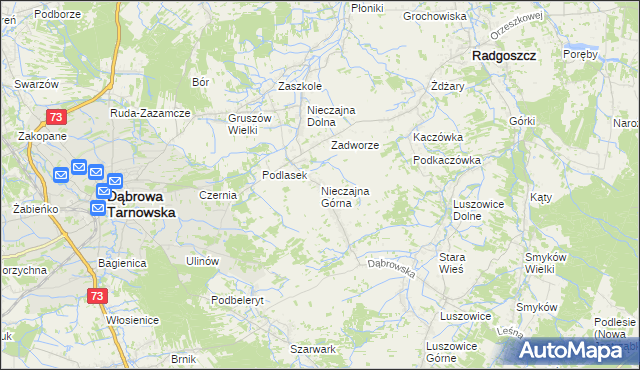 mapa Nieczajna Górna, Nieczajna Górna na mapie Targeo