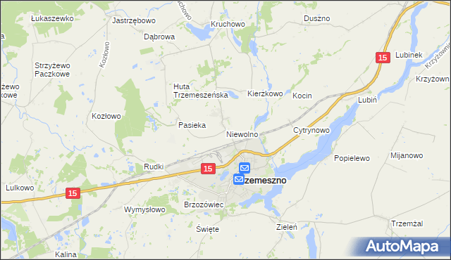 mapa Niewolno, Niewolno na mapie Targeo