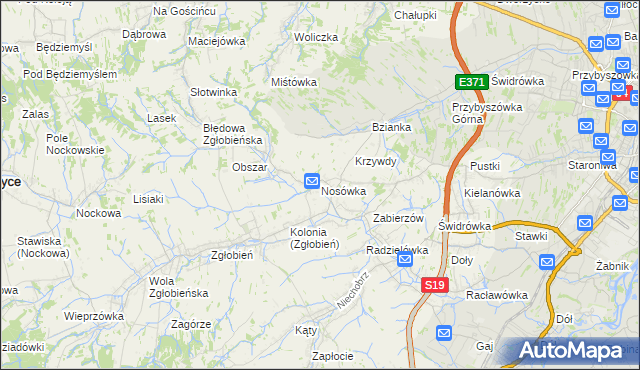 mapa Nosówka, Nosówka na mapie Targeo