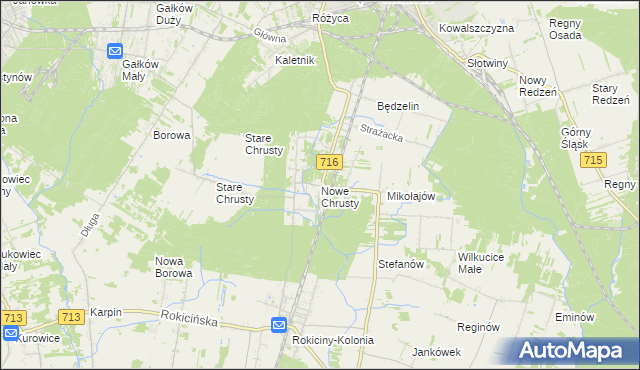 mapa Nowe Chrusty, Nowe Chrusty na mapie Targeo