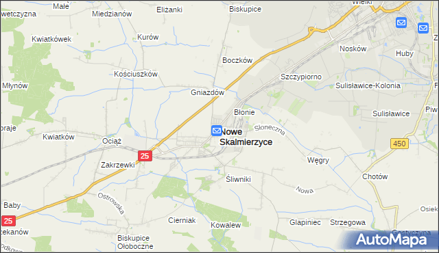 mapa Nowe Skalmierzyce, Nowe Skalmierzyce na mapie Targeo