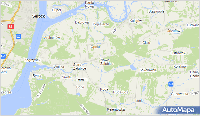 mapa Nowe Załubice, Nowe Załubice na mapie Targeo