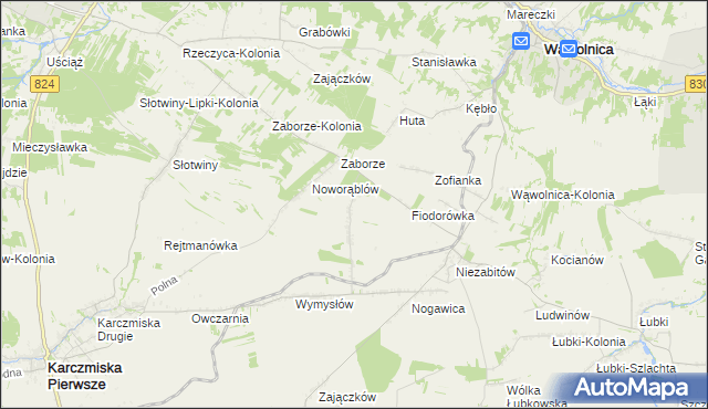 mapa Obliźniak, Obliźniak na mapie Targeo