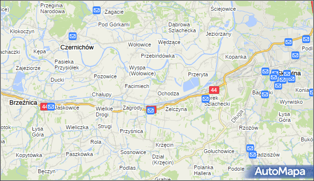 mapa Ochodza gmina Skawina, Ochodza gmina Skawina na mapie Targeo