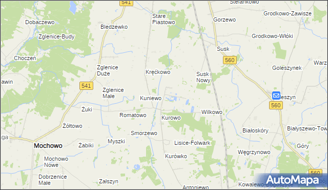 mapa Ostrowy gmina Gozdowo, Ostrowy gmina Gozdowo na mapie Targeo