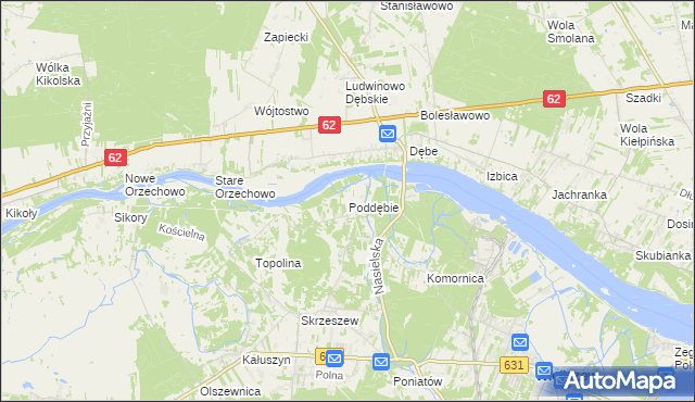 mapa Poddębie, Poddębie na mapie Targeo