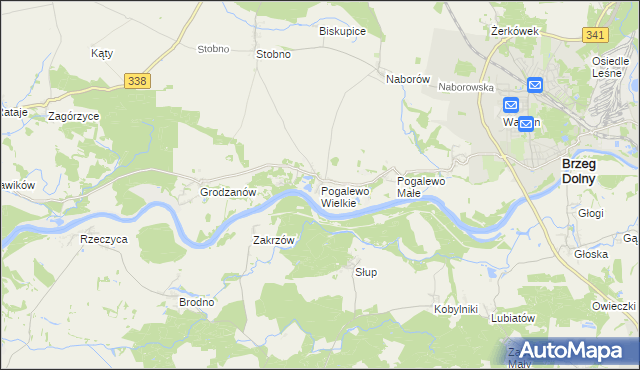 mapa Pogalewo Wielkie, Pogalewo Wielkie na mapie Targeo