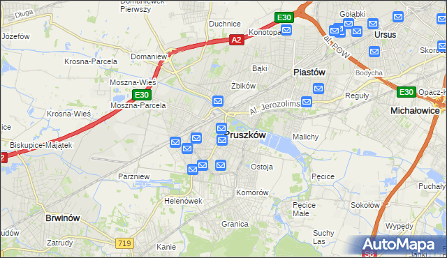 mapa Pruszków, Pruszków na mapie Targeo