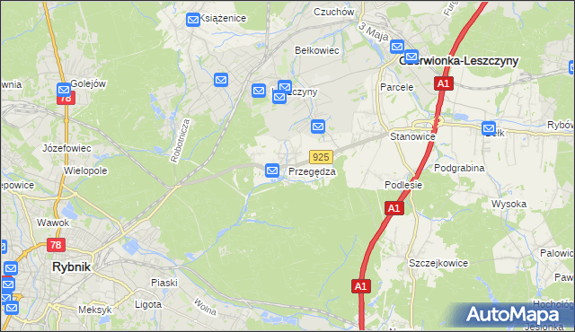 mapa Przegędza, Przegędza na mapie Targeo