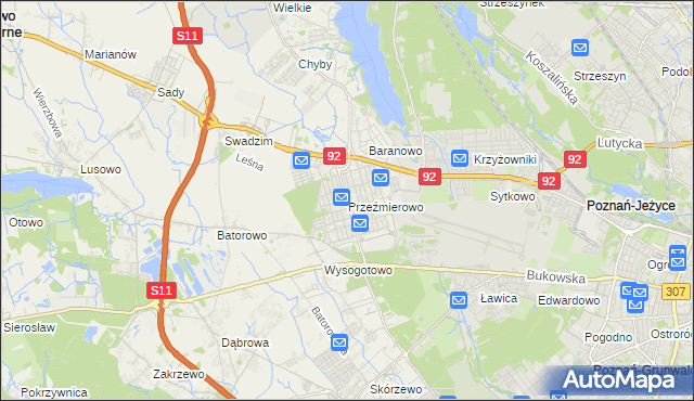 mapa Przeźmierowo, Przeźmierowo na mapie Targeo