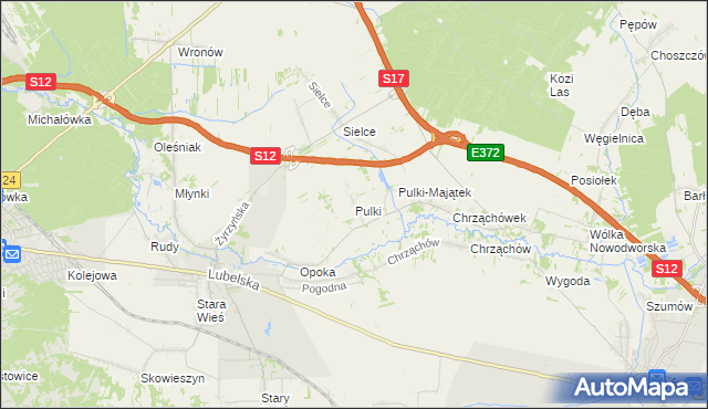 mapa Pulki, Pulki na mapie Targeo