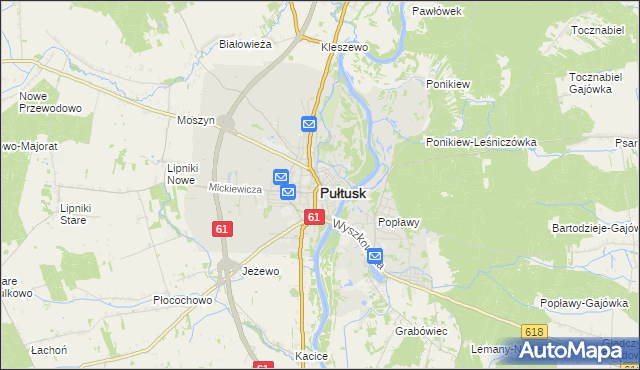mapa Pułtusk, Pułtusk na mapie Targeo